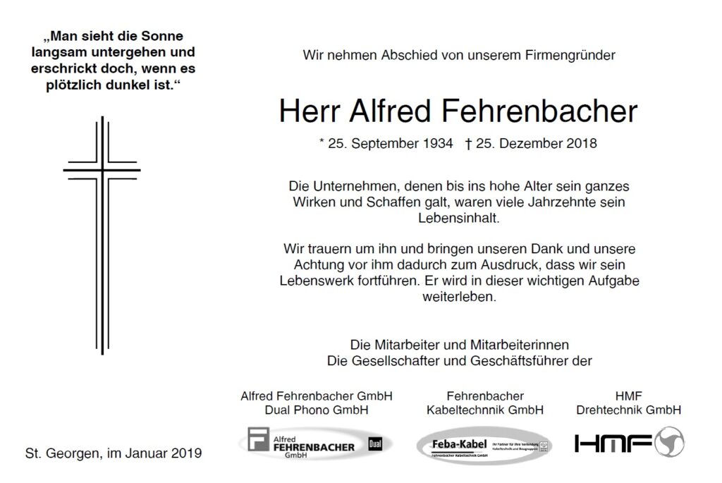 In Gedenken an Alfred Fehrenbacher